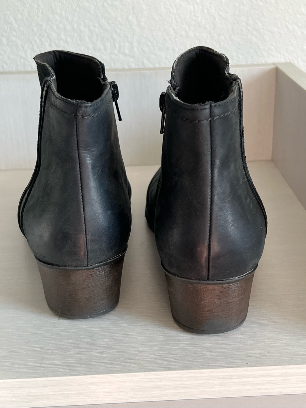 Clarks Black Suede Ankle Boot with Low Block Heel - Picture 7 of 8